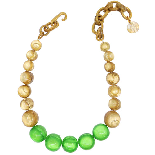Dominique Denaive Golden Green Grace Bubble Necklace Timeless Martha's Vineyard 