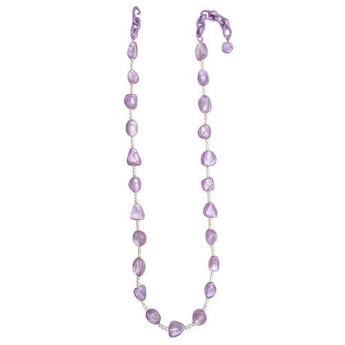 Dominique Denaive Mika Bubble Floral Necklace Lilac Timeless Martha's Vineyard 