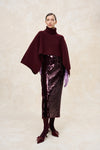 Natan Burgundy Side Slit Sequins Midi Skirt Timeless Martha's Vineyard 