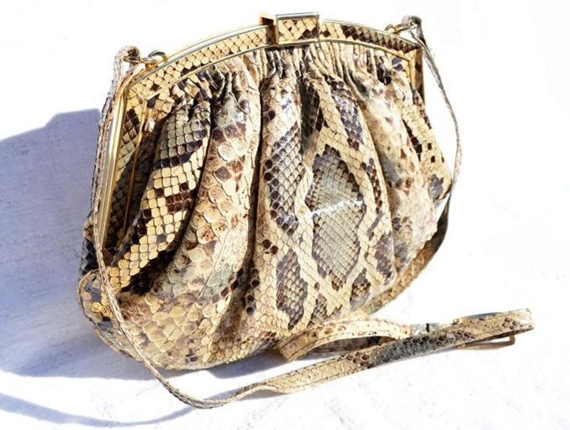 Colombetti Vintage Petite Python Bag Blue Grey Taupe Timeless Martha's Vineyard 