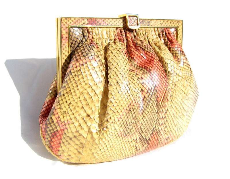 Parri's Florence Italy Petite Python Bag Salmon + Ivory Timeless Martha's Vineyard 