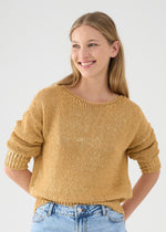BASE Italian Metallic Gold Foil Cotton Gold Sweater Timeless Martha's Vineyard 