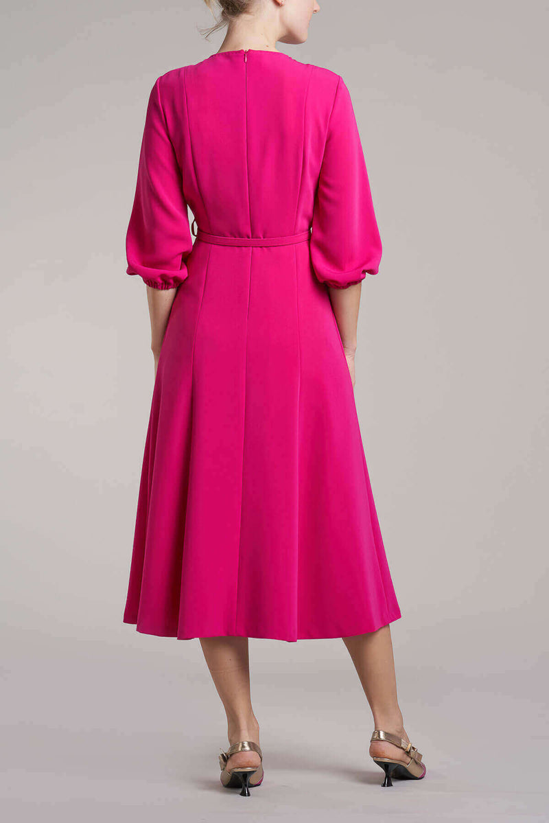 Maison Common Magenta Pink Belted Midi Dress Timeless Martha's Vineyard 