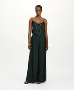 Momoni Black Lace Wide Leg Silk Pants Timeless Martha's Vineyard 