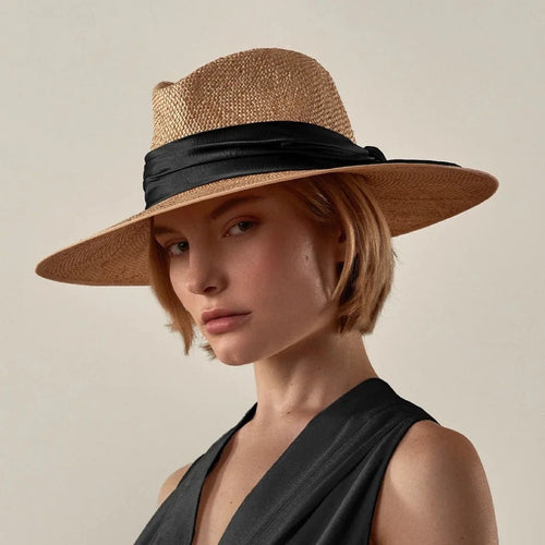 Dilara Latrous Bilbao Straw Hat Black Silk Band Timeless Martha's Vineyard 