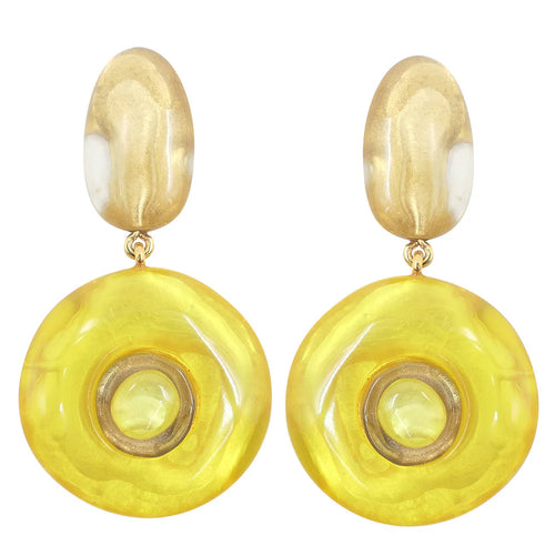 Dominique Denaive Anaelle Resin Drop Clip Earring Timeless Martha's Vineyard 