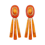 Martina Resin Drop Clip Earring - Tangerine