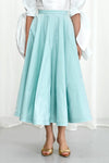 Palmer / / Harding Enfold Aqua Taffeta Midi Skirt Timeless Martha's Vineyard 