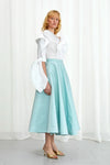 Palmer / / Harding Enfold Aqua Taffeta Midi Skirt Timeless Martha's Vineyard 
