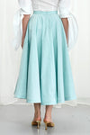 Palmer / / Harding Enfold Aqua Taffeta Midi Skirt Timeless Martha's Vineyard 
