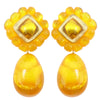Dominique Denaive Rubina Golden Resin Drop Clip Earring Timeless Martha's Vineyard 