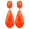 Zola Resin Drop Clip Earring - Orange
