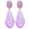 Zola Resin Drop Clip Earring - Lilac