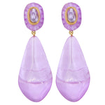 Zola Resin Drop Clip Earring - Lilac