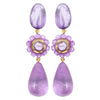Dominique Denaive Jackie Lilac Resin Drop Clip Earring Timeless Martha's Vineyard 