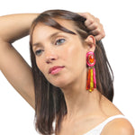 Martina Resin Drop Clip Earring - Tangerine