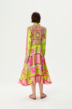 Kutnia Zeugma Geometric Pattern Silk Midi Dress Timeless Martha's Vineyard 