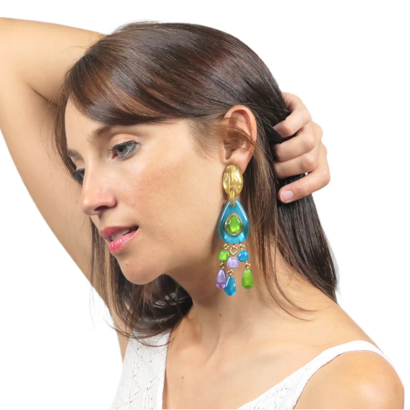 Henriette Resin Clip Earring - Multimulti