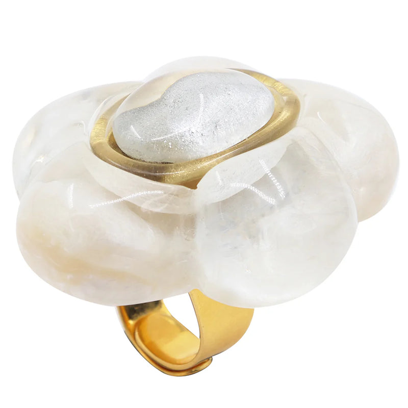 Dominique Denaive Pearl Sia Statement Flower Ring Timeless Martha's Vineyard 