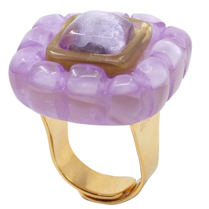Dominique Denaive Lilac Ellie Statement Resin Ring Timeless Martha's Vineyard 