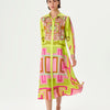 Kutnia Zeugma Geometric Pattern Silk Midi Dress Timeless Martha's Vineyard 