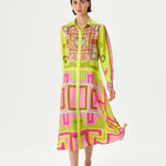 Kutnia Zeugma Geometric Pattern Silk Midi Dress Timeless Martha's Vineyard 
