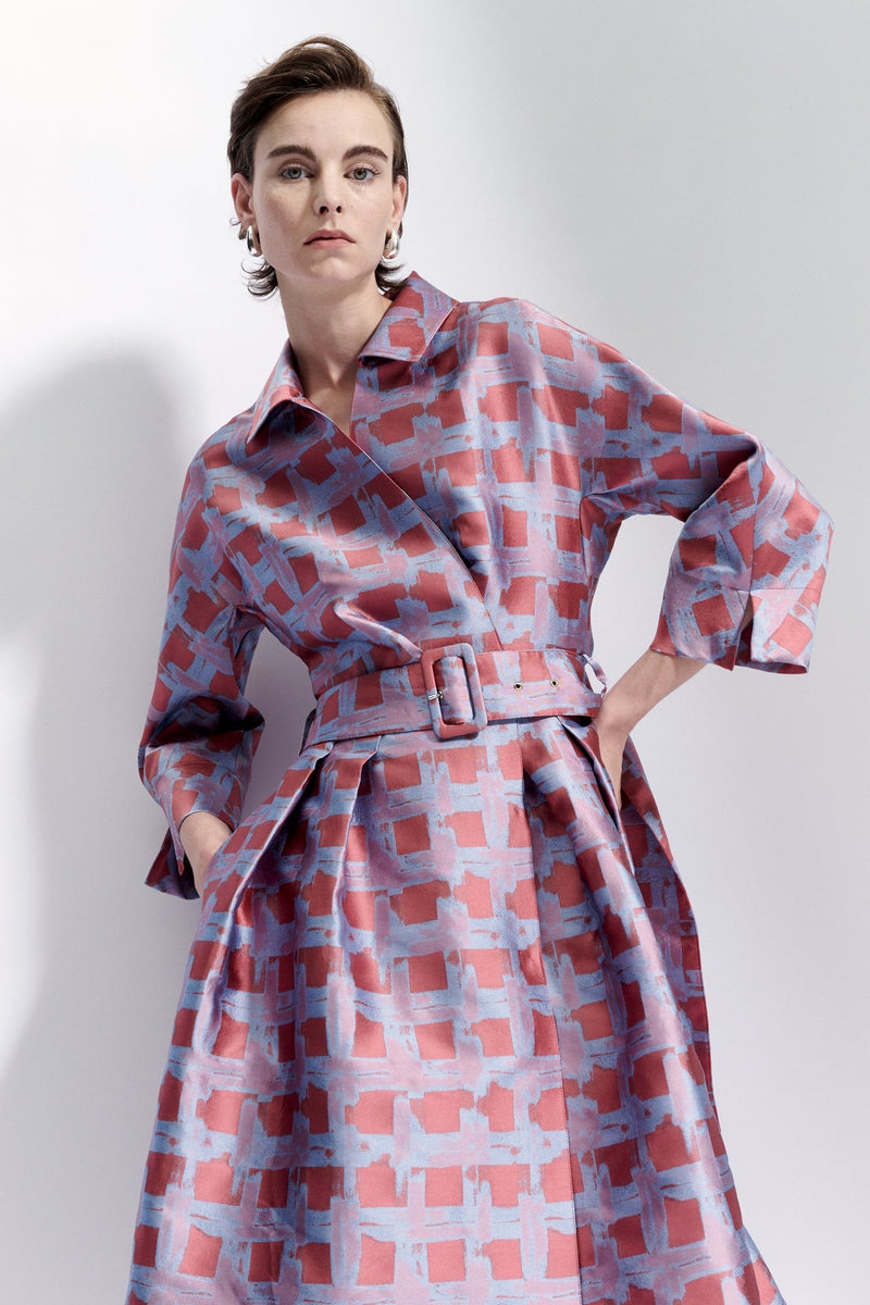 Maison Natan Blue + Purple Celena Jacquard Dress Timeless Martha's Vineyard 