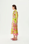Kutnia Zeugma Geometric Pattern Silk Midi Dress Timeless Martha's Vineyard 