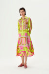 Kutnia Zeugma Geometric Pattern Silk Midi Dress Timeless Martha's Vineyard 