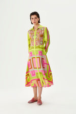 Kutnia Zeugma Geometric Pattern Silk Midi Dress Timeless Martha's Vineyard 