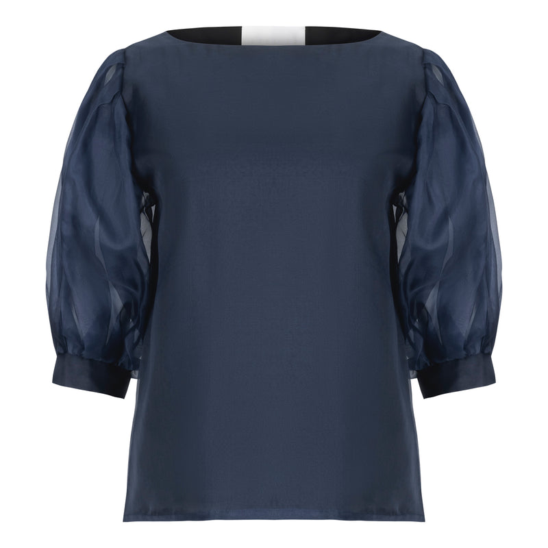 Margareth & Moi Organdy Top - Navy Timeless Martha's Vineyard