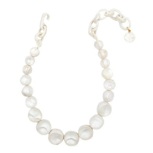 Dominique Denaive Marble White Grace Bubble Necklace Timeless Martha's Vineyard 
