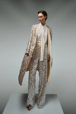 DESANTIS Silver Embellished Sequins Cream Dress Coat Timeless Martha's Vineyard 