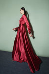 DESANTIS Bordeaux Silk Long Sleeve Gown Timeless Martha's Vineyard 