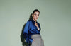DESANTIS Silk Button Down Deep Blue Oversized Blouse Timeless Martha's Vineyard 