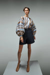 DESANTIS Striped Sheer Organza Blouse with Belt Timeless Martha's Vineyard 