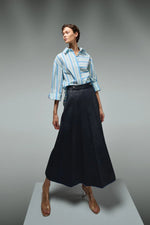 DESANTIS Midi Denim Skirt with Lurex Thread Timeless Martha's Vineyard 