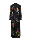 Franco Ferrari Aloe Black Hummingbird Print Silk Dress Timeless Martha's Vineyard