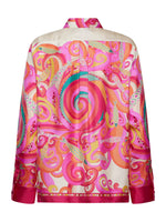 Franco Ferrari Aloe Waves Print Button Down Silk Shirt Timeless Martha's Vineyard 
