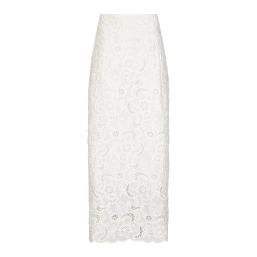 MILVA MI Ivory Lace Maxi Skirt with Side Slit Timeless Martha's Vineyard 