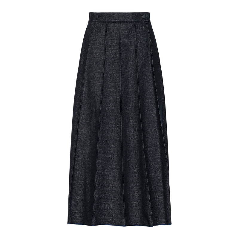 DESANTIS Midi Denim Skirt with Lurex Thread Timeless Martha's Vineyard 