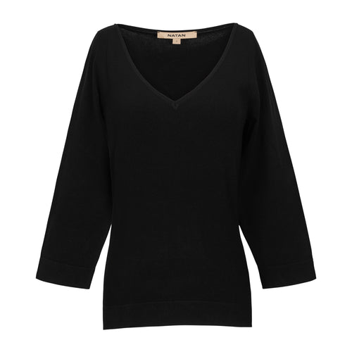 
Natan Lin Heaven V-Neck Knit Black Top Timeless Martha's Vineyard 
