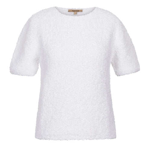 Natan White Love Fantasy Top with Flower Petal Effect Timeless Martha's Vineyard 