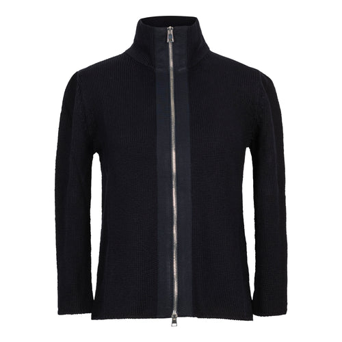Amina Rubinacci Creta Zip Up Cotton Navy Sweater Timeless Martha's Vineyard 
