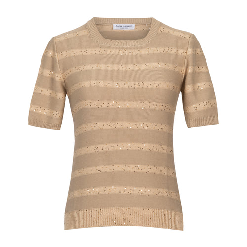 Amina Rubinacci Savona Sequins Stripe Organic Sweater Gold Timeless Martha's Vineyard 