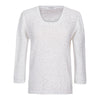 Amina Rubinacci Salsa Linen Sequins Scoop Neck Sweater - White Timeless Martha's Vineyard 