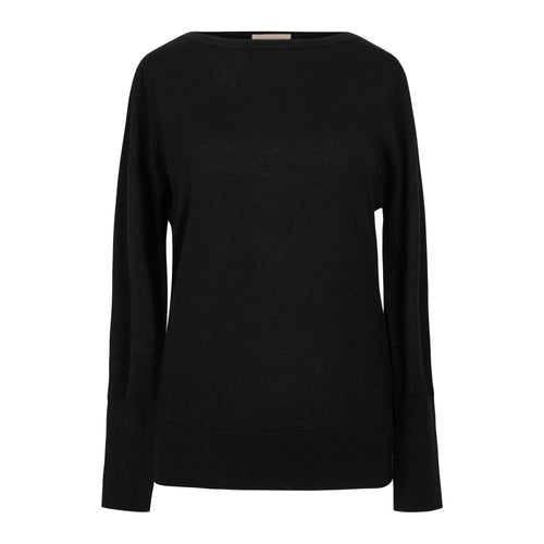
Purotatto Light Weight Silk and Cashmere Sweater Black Timeless Martha's Vineyard 
