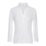 Rosso35 Cotton 3/4 Sleeve Fitted Collared White Top Timeless Martha's Vineyard 