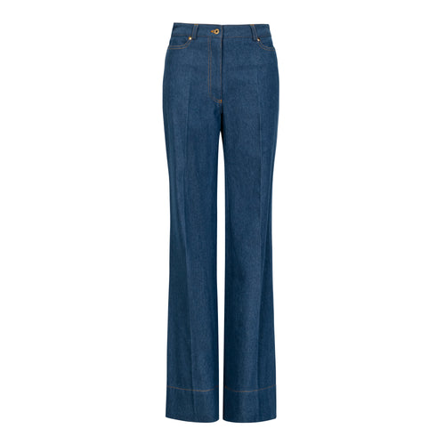 Natan Blue Denim Candy Long Bootcut Wide Leg Jeans Timeless Martha's Vineyard 