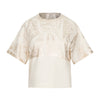 NUDE Ivory + Gold Foil Metallic Boxy Tee Timeless Martha's Vineyard 